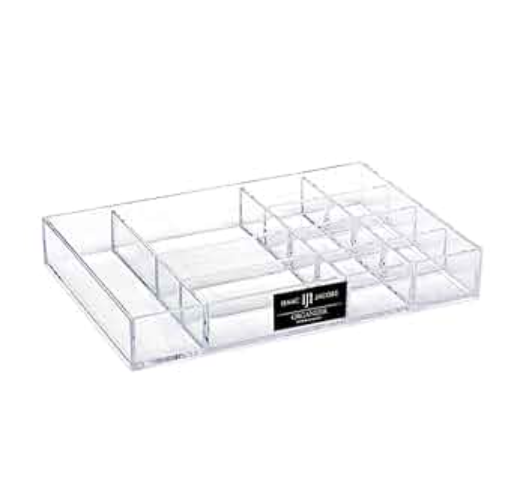 Isaac Jacobs 12 Compartment Clear Acrylic Drawer Organizer