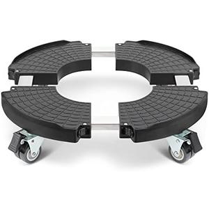 W B D WEIBIDA Plant Caddy with Locking Wheels Heavy Duty, Adjustable 12 to 18 Inch Plant Roller Base, Rolling Pot Stand for Large Planter and Pots, 440 Lbs Capacity Round Dolly for Indoor/Outdoor Use