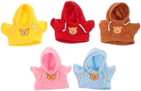 Abaodam 3pcs Bear Clothing for Stuffed Animals Snug Fit Plush Doll Shirts with Hoodies Custom DIY Apparel for Plush Companions