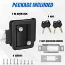 Marvelity Upgraded RV Door Lock Replacement, Black | Paddle Deadbolt, Fits 3.55" x 2.68" Lock Hole, Nylon Material, Includes 2 Keys, For Cargo Hauler Travel Trailer