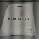 MEROKEETY Women's Fuzzy 2 Piece Outfit Winter Long Sleeve Off Shoulder Pullover Top Midi Skirt Matching Lounge Sets (White, XL)