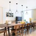 Glass Pendant Light Modern Black 1 Light Single Dome Pendant Lighting Fixtures for Kitchen Island Dining Room Hallway, Wide 10 Inch, E26, UL Listed