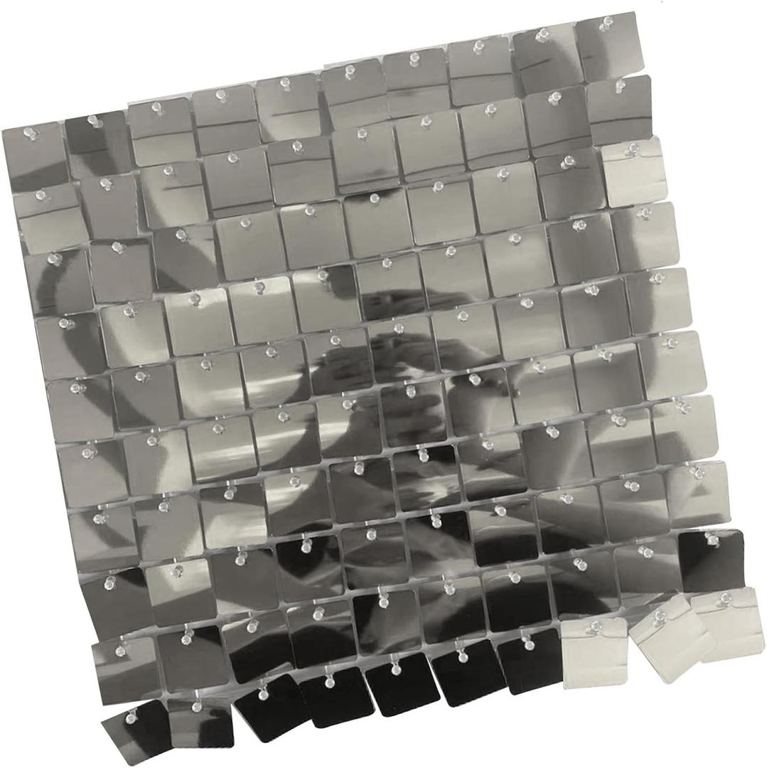 Srliya 24PCS Shimmer Sequin Wall Panels 0.98 0.98 FT, Translucent Frame, Easy Snap Together, Reusable Backdrop for Weddings, Birthdays, Parties