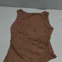 PRETTYGARDEN Womens Ruched Tank Tops 2025 Summer Sleeveless Slim Fit T Shirts Blouses Going Out Y2K Fashion Clothes (Small, Coffee)