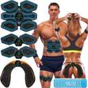 Ab Stimulator Muscle Toner, Electric Abs Stimulator Abdominal, Body Control System, Body Control System Muscle Stimulator for Arms, Abdomen, Thighs and Buttocks (Blue)