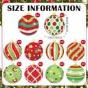 Realspring 20 Pieces Christmas Ball Diamond Art Ornaments Lime Green and Red Diamond Painting Tree Decorations 5D Hanging Xmas Diamonds Art DIY Christmas Kits for Adults Crafts Party Favors