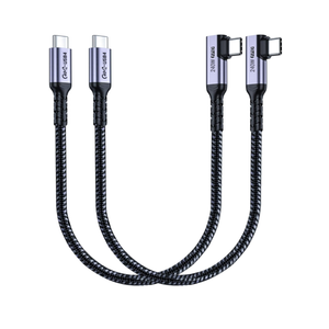 1FT USB 4 Cable Right Angle [2 Packs], 240W USB C Cable, 40Gbps High Speed Data Transfer with Single 8K or Dual 4K Display Video Dispaly Compatible with iPhone 16/16 Pro Max/16 Plus