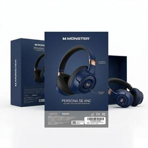 Monster Persona SE ANC Active Noise Cancelling Headphones, Bluetooth Headphones Over Ear, 60H Playtime, HiFi Stereo Audio, Deep Bass, Builtin Mic, Wireless Headsets for Home Office(Blue)