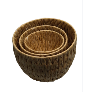 12, 10, 9in Woven Baskets, Comfortable Padding, Wheat, 3 Pc