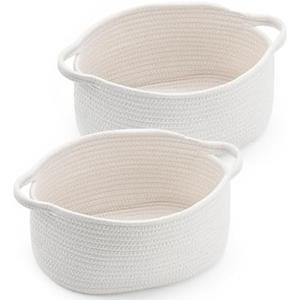 Happyiren Cute Woven Storage Basket with Handle, Baskets for Gifts Empty, Gift Boo Baskets for Halloween Birthday Baby Shower Raffle Burr Fundraiser, Decorative Organizer Box for Baby Toy Pet