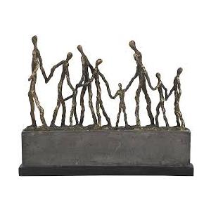 Deco 79 Polystone People Decorative Sculpture Home Decor Statue, Accent Figurine 16" x 3" x 13", Bronze