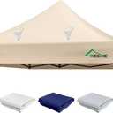 ACEPIC Heavy Duty 10x10 Peak Pole Canopy Replacement Top (Khaki, Top Only) | Fits 10x10 Peak Pole frame, with 8 Large Drainage Holes, 500D Waterproof & UV Protection for Outdoor Events & Art Exhibitions