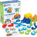 Learning Resources 1-2-3 Build It! Robot Factory, Fine Motor Toy, Robot Building Set for Unisex Children Ages 2+, Green