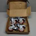 3 inch Heavy Duty Casters Load 1500lbs,Lockable Bearing Caster Wheels with Brakes,Swivel Casters for Furniture and WorkbenchSet of 4 (Free Screws)