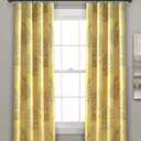 Lush Decor Yellow and Gray Linear Tree Blackout Grommet Window Curtain Panel Pair (84" x 38")