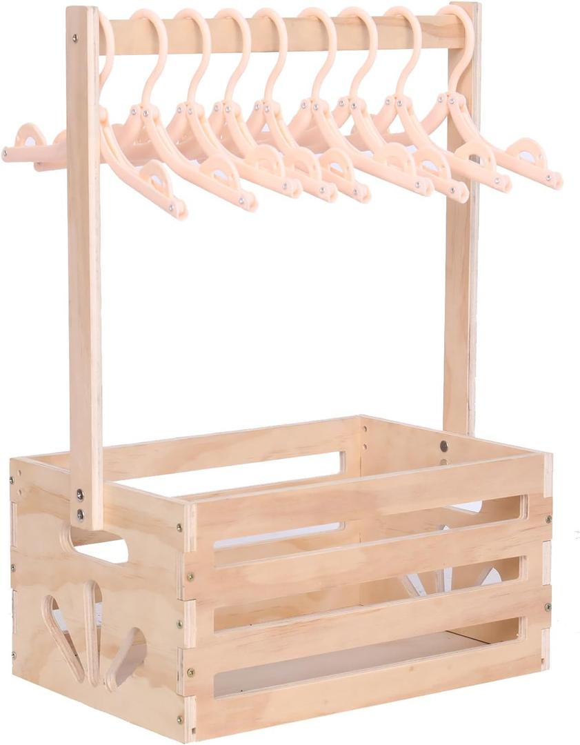 Wooden Baby Shower Crate Closet , Baby Storage nursery Crate Hamper with Handle, Gift Basket for Baby nursery Excluding hangersNewborn Boy Girl Welcome Gift for New Mom Parents