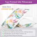 MANSPHIL Pink Blue Floral Silk Pillowcase King, Reversible Satin Pillow Cases for Hair and Skin Envelope Closure, 22 Momme 6A Grade 100% Silk, 20"x36"