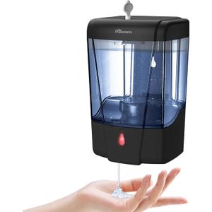 Soap Dispenser Wall Mount, Automatic Hand Sanitizer Dispenser 600ml Gel n Liquid Touchless Commercial Wall Soap Dispenser for Bathroom,Black-600ml
