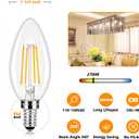 E12 LED Candelabra Bulbs 40 Watt Equivalent, 4W Vintage Candle Light Bulbs Dimmable, 470Lm Warm White 2700K B11 Edison Bulb, Filament Clear Glass Lamp Bulb for Chandelier Ceiling Fan (5 Packs)