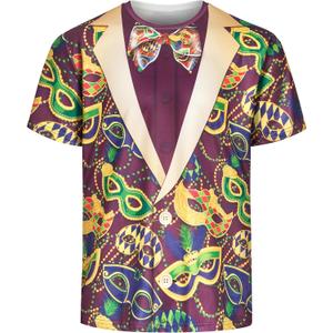 Mens 4th of July Hawaiian T-Shirt,American Flag Tie Dye Shirts,Mardi Gras St Patricks Day Hawaiian T-Shirt (L)