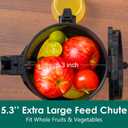 Cold Press Juicer Machines,Fretta Juicer Machines with PCTG Material from the USA,5.3" Extra Large Feed Chute Fit Whole Fruits & Vegetables,Truly BPA-Free,Easy to Clean(Grey, 1.8L)