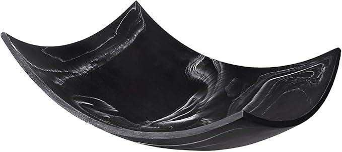 Creative Scents Black Marble Look Decorative Bowl, Coffee Table Decor for Living/Dining Room, Modern Black CatchAll Key Dish Decorations for Entryway, Black Decor  Fruit Bowl for Kitchen Counter