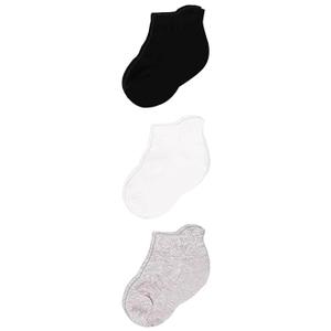 Cozyway Ankle Cotton Toddler Socks - 9 Pack Stretch Toddler Girl Socks, Toddler Boy Socks, Black/White/Gray, 3T-5T, Unisex