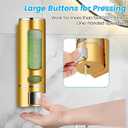 Foam Hand Liquid Soap Dispenser, 400ml Bathroom Shower Dispenser Gel Container Shower Pump Dispenser and Organizer for Bathroom Kitchen Hotel, Refillable Liquid Lotion Soap Dispenser Wall Mounted, Gold