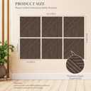 JBER Acoustical Wall Panels - 6 PCS 23.6 X 23.6 Inches Wood-Pattern Printing Sound Absorbing Panels, Large Self-Adhesive Decorative Soundproof Wall Panels for Studio,Home & Living Room(Dark Walnut), 72"48"