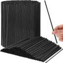 6000 Count Coffee Cocktail Stirrers Straws Disposable Plastic Sip Stir Sticks Cocktail Drink Stirrers Sticks Cups Straws for Bars Juice Drinking (Black,7 Inch)