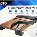 X-ACTO Heavy Duty Wood Guillotine Paper Trimmer, 15" Cutting Surface - Durable, Precise, Designed for School and Work Settings