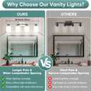 Ascher Bathroom Light Fixtures, 4-Light Vanity Light Over Mirror, Brushed Nickel Wall Sconces with Milky White Frosted Glass Shades, Wall Lamp for Living Room Bedroom, E26 Base(Bulbs Not Included)