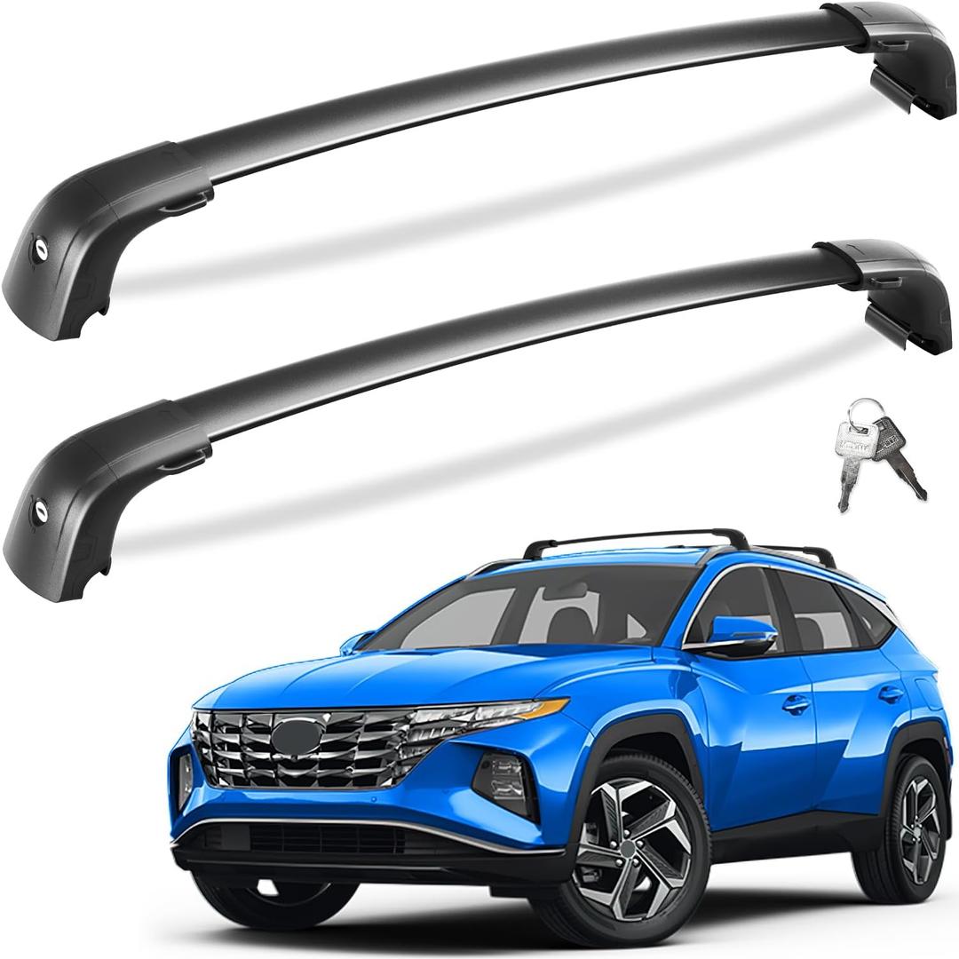 220lbs Lockable Roof Rack Cross Bars Compatible with Hyundai Tucson 2016-2025 SE/SEL/N Line/Limited, Heavy Duty Anti-Theft Aluminum Roof Rails Crossbars Cargo Carrier Bag Black Bike