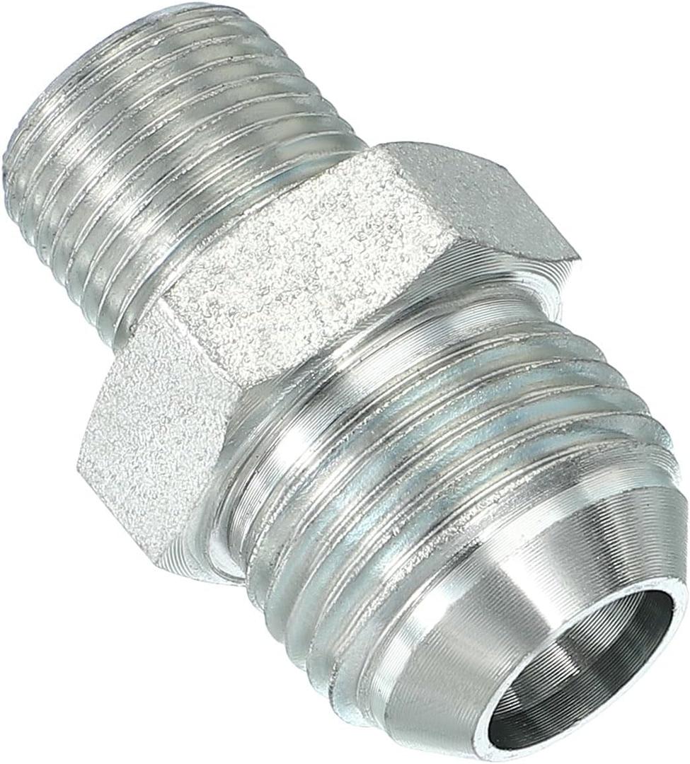 PATIKIL Pipe Adapter Connector 7/8" Male 74  Flare JIC x 3/8" Male R Pipe Fitting Oil Feed Restrictor Fitting Hydraulic Connector for Oil Steam Water Pipelines System