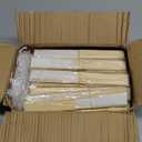 Yinkin 24 Pack Folding Fans Bamboo Handheld Folded Craft Hand Japanese Chinese Fans for Weddings Bridal Dancing Church DIY Decoration Women Kids Gift Party Favors (White)