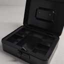 KYODOLED Large Cash Box with Combination Lock Safe Metal Money Box with Money Tray for Security Lock Box 9.84"x 7.87"x 3.54" Black