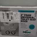 Lunderg Padded Toilet Seat Riser for Seniors - Adds 2 inches. Universal Fit - FIRM Raised Toilet Seat Cushion with High-Density Foam for Enhanced Comfort & Elevation. Post-Surgery Must have (White)