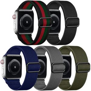 Adorve Solo Loop Compatible with Apple Watch Bands 49mm 46mm 45mm 44mm 42mm 38mm 40mm 41mm Men Women, Adjustable Nylon Elastic Braided Sport Strap for iWatch Bands Series  2