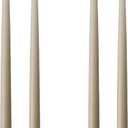Kunstindustrien Taper Candles  Set of 4, 13.8"  Made in Denmark, Long Burning Candles 15h, Unscented & Smokeless Candlesticks  Elegant Tall Candles for Weddings, Dinners & Home Decor (Linen)