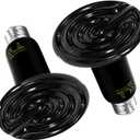 Simple Deluxe 100W 2-Pack Ceramic Reptile Heat Lamp Heat Emitter Bulb No Light Emitting Brooder Coop Heater for Amphibian Pet & Incubating Chicken, Black