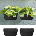 Maxona Black Color Vertical Garden Planter - 2 Pack, 13 inch Wall Mounted Planter for Patio Outdoor Decor, Home Plastic Pot Balcony Plant Vegetable Fruit Herb Hanging Pocket Holder Flowerpot