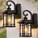 VIANIS Exterior Lighting Fixtures Dusk to Dawn, 2 Pack Outdoor Light Fixture, Oil Rubbed Bronze Porch Lights with Seed Tempered Glass, Outside Lights for House, Garage, Doorway, Patio