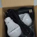 2 Pack USB Light Bulb, USB LED Camping Light Lantern, 8.2 ft Extra Length Cord Tent Light with USB Y-Cable, Portable LED Bulb for Garage Warehouse Car Truck Fishing Boat Room Emergency Light, White