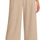 SANTINY Capri Pants for Women Wide Leg Yoga Casual Cropped Pants with Pockets Loose Tummy Control High Waist Capris