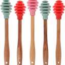 2 x Cabilock Silicone Honey Dipper Sticks 5-Pack 6.49 Inch Non-Stick Honey Stirring Rods for Kitchen Syrup Molasses Party Favors and Viscous Sauces