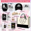 Wedding Gifts for Couple 2026, Personalized Mr & Mrs Gifts with 12 Oz Tumblers Hats Tote Bag Passport Holders Baggage Tags Dice for Honeymoon Travel, Engagement, Newlyweds, Bridal Shower, Anniversary