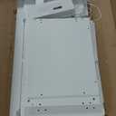 VECELO Tilt Out Kitchen Trash Bin Cabinet, Dog Proof Garbage Can with Wood Holder Free Standing Recycling, White (Single)