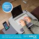 Multi Tasking Memory Foam Lap Desk with USB Light (Silver) | Supports Laptops Up to 15 Inches