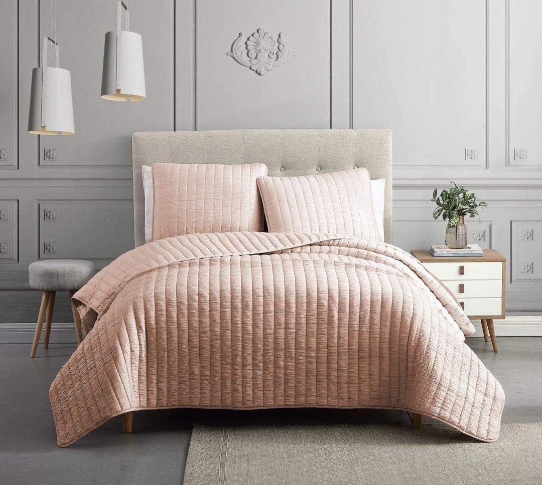 Riverbrook Home Moonstone 3-Piece Coverlet Collection Quilt Set, King, Blush