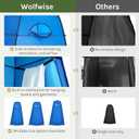 Wolfwise Pop Up Shower Tent for Camping Essentials, Portable Instant Changing Tent with Ventilation Window & Carry Bag, Privacy Dressing Room Bathroom Toilet for Beach & Outdoor, Spacious, Blue, Spacious: 6'3" H, 47.2" W